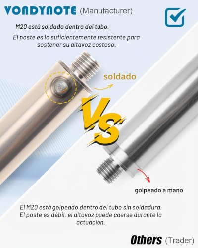 Postes de altavoz M20 y 35mm Vondynote soporte ajustable de subwoofer 4