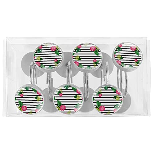 Crochets rideau de douche double glissement pour tringle de bain - 6