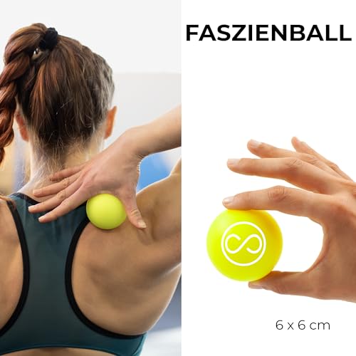 KALAHARI Massagebälle, Duoball, Faszienball und e-Book Übungen auf Deutsch - zur Selbstmassage, Faszientraining, Plantarfasziitis Entspannung, Fußmassage - Triggerpunkt für Rücken Beine Füße Hände