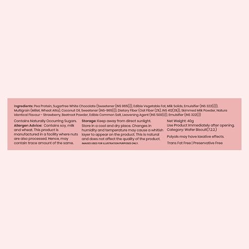 Image of SUPPLY6 Protein Wafer Bars | Pack of 10 | Multigrain Crunchy Wafer | Vegetarian | 10g Protein | 3g Fiber | No Added Sugar | 400 G (Strawberry)