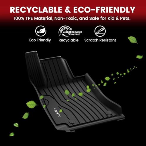Image of LASFIT Floor Mats for Mercedes Benz C Class 2022-2026 (Fit Sedan Only) | Fit for C300 /C43 AMG /C63 AMG S E, All Weather TPE Non-Slip Easy to Wash, 1st & 2nd Row Car Mats