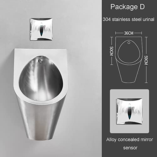 Orinatoio moderno a parete All-in-Oneal, acero inoxidable, descarga sin contacto, resistente y anti-obstrucción, detección de agua de salida, fácil de limpiar miniatura 2