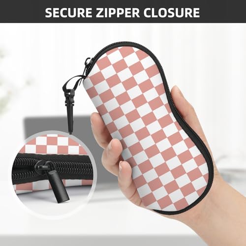 Image of Sunglasses Soft Case, Cute Ultra Light Portable Neoprene Zipper Eyeglass Glasses Case with Belt Clip for Men Women