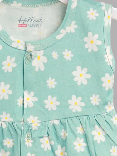 Image of HELLCAT 100% Cotton Baby Frock Dress for Girls - Pack of 3, Soft & Trendy, Sleeveless
