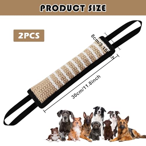 Beisswurst Für Hunde, 2 Stück 30cm Jute Beisswurst, Beißwursts Hunde Mit 2 Griff, Sehr Robustes Hundes Beisswursts, Hundes Training Zubehör, Zerrspielzeug Hund Zum Training Zerrspielzeug (Schwarz)
