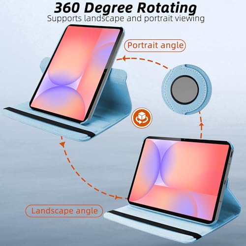Image of TGK 360 Rotatable Flip Cover for Samsung Galaxy Tab S10 Lite 5G 10.9 inch Case Model SM-X400 /SM-X406B 2025 (Sky Blue)