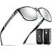 ATTCL Men's Retro Metal Frame Driving Polarized Sunglasses For Men/Women (Black-Silver, 8587)