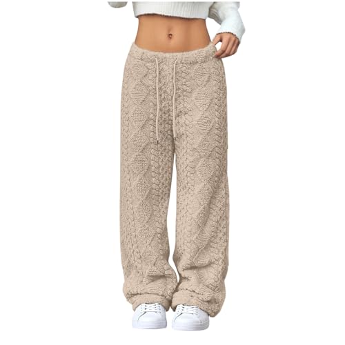 Women's Cable Knit Sweater Pants Fleece Lounge...