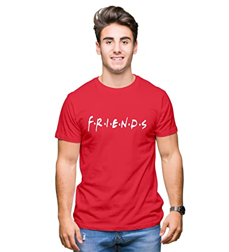 Image of Hangout Hub Friends Printed Round Neck Half Sleeves Tshirts-Set of 2-Men Cotton Regular Fit T Shirts-Family Matching Twinning Tshirts