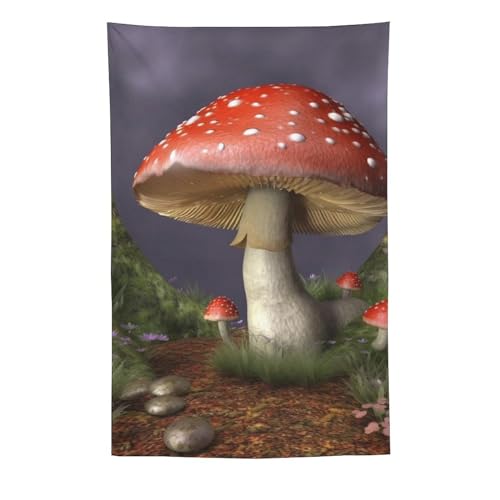 Tapisserie murale champignon pour habiller un grand mur blanc sans peindre