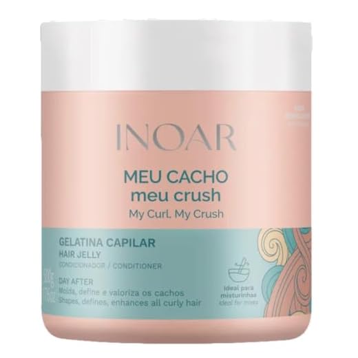 Inoar, Meu Cacho Meu Crush, Gelatina Capilar, Definição de Cachos, Hidratação Intensa, Com Colágeno e Vitamina E - 500g
