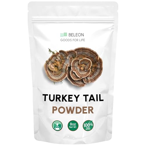 Turkey Tail Mushroom Powder 8 oz - Natural Mushroom Supplement Contains PSP and PSK Pet Friendly