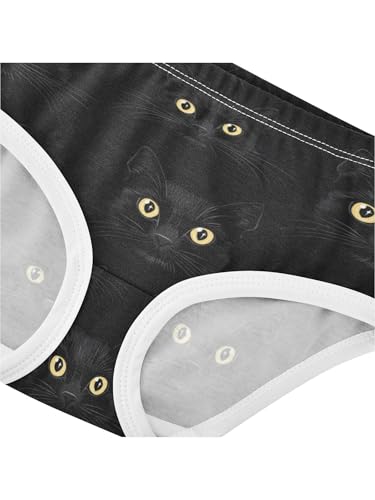 ZZKKO Black Cats with Star Eyes Girls Underwear Toddler Panties for Girls Comfort Brief Size 2-8T4