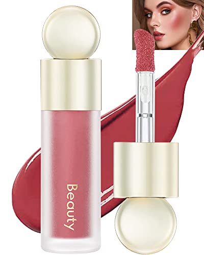Velvet Matte Liquid Rouge Stick, Atmungsaktive Soft Blush Beauty Wand Dual Use für Wangen & Lippen, Langanhaltend Wasserdicht, Natürlich Make-up, Skin Tinted Blush, Geschenke für Frauen-05