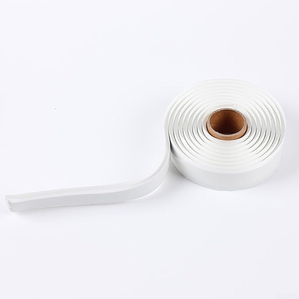 White Rubber Seal Tape Toilet Installation 1.68m x 16mm, Strong Adhesion Caulk Strip Bidet Sink Dishwasher, Waterproof Leak Proof Fixing Band