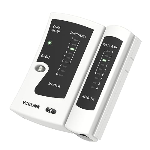 TESTER CAVO DI RETE: Tester cavi di rete 2 in 1 soddisfa le esigenze di test di diverse reti e linee telefoniche. Il tester è reattivo, nessuna attesa