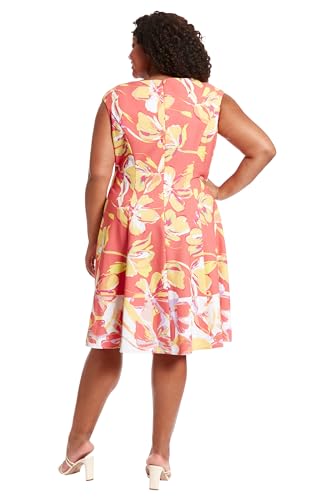 Image of London Times Womens Dresses Cap Sleeve Fit and Flare - Elegant Summer Cocktail Graduation Garden Party Wedding Guest Dress