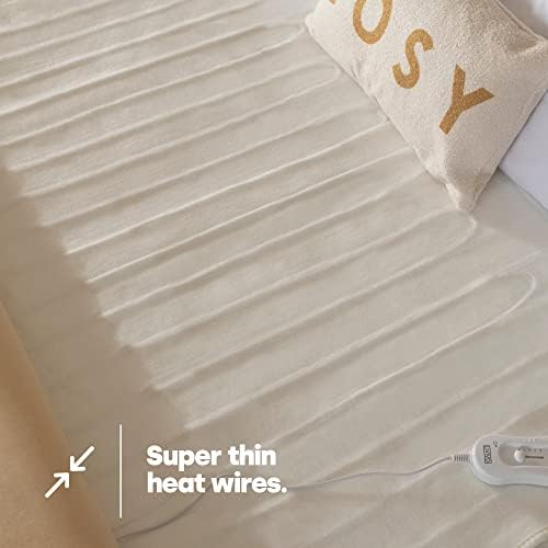 LIVIVO ® Electric Under Blanket  Soft and Comfortable Heated Sheet with 3 Heat Settings  Secures to Bed with Ties - Machine Washable with Detachable Control  Overheat Protection (King(165x137CM))