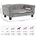 vidaXL Hundebett, Hundekissen mit weicher Polsterung, Hundesofa Hundecouch für kleine Hunde Haustiere, Haustierbett Katzenbett, Hellgrau Samt