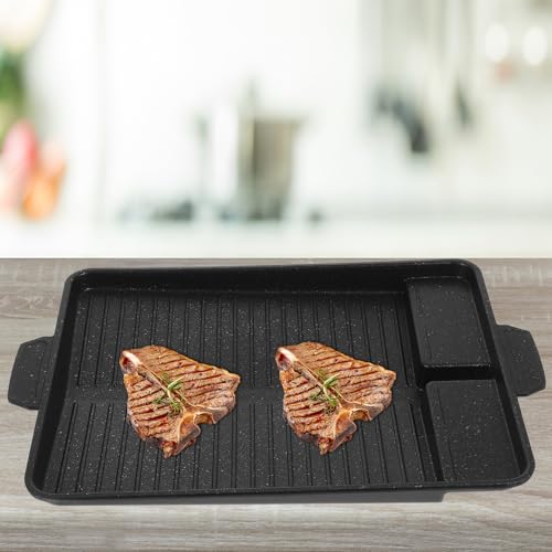 Bandeja rectangular de aluminio para barbacoa al aire libre LALAFINA antiadherente resistente 8