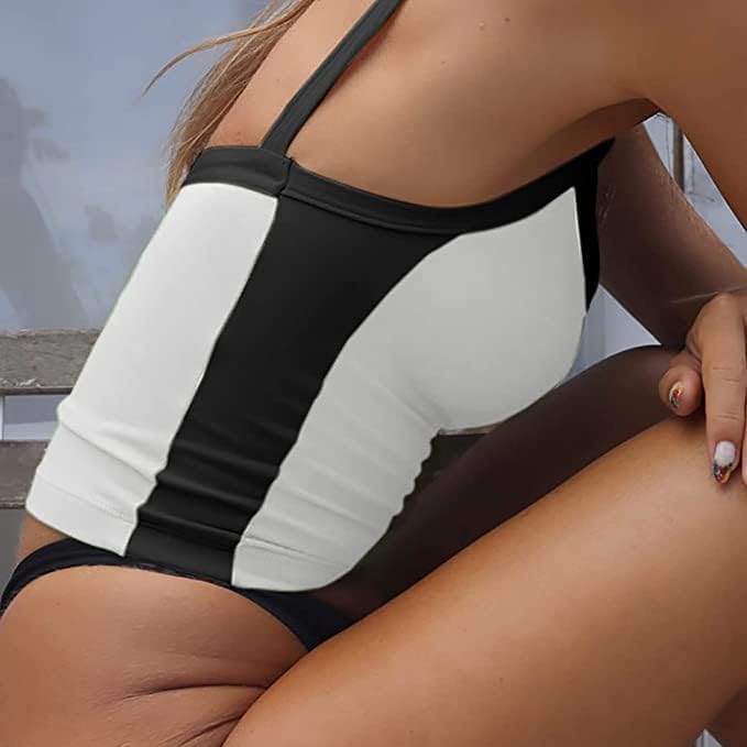 LQI Tank Tops for Women Contrast Trim Cami Tops Y2K Crop Tops Sexy Strap Summer Tops - Image 2