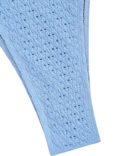 ZAFUL Women's Bandeau Bikini Strapless O Ring Lace Tie Back High Cut Two Piece Swimsuit Bathing Suits4