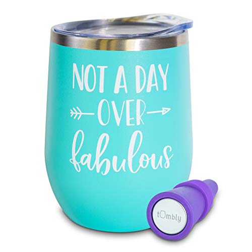 Tumbly - Not A Day Over Fabulous â€“ 40th Birthday Gifts for Women - Not a Day Over Fabulous Gifts for Women - Birthday Wine Glass - 40th Birthday Wine Glass - 40th Birthday Gifts - 50th Birthday Gifts