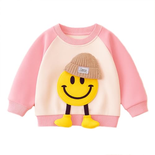 Image of Bold N Elegant Kids Polyester Printed 3d Happy Smile Face Cartoon Winter Warm Hoodied Jacket Sweatshirt and Pajamas 3 Pc Layering Party Clothing Set