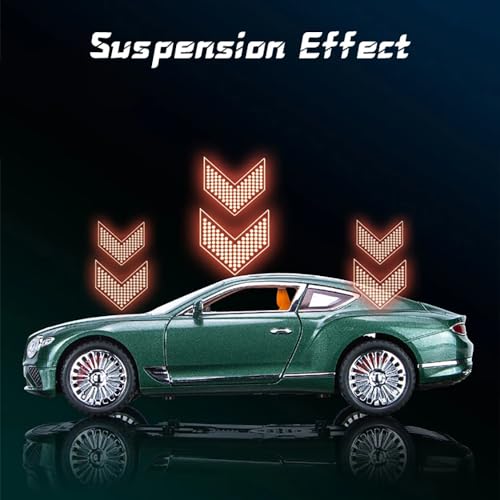 Image of 124 Diecast Metal Car Bentl Continental Diecast Toy Car for Kids Light Sound Pullback Openable Door
