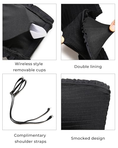 Image of Aqua Eve Women Strapless Bikini Top Only Bandeau Swim Top Tube Top Swimsuit