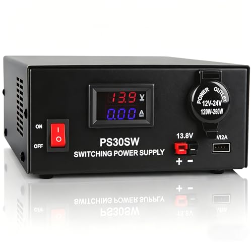 Image of DC Bench Power Supply 30A 13.8V, Universal Regulated Power Supply for Radio, USB+Anderson+Cigarette Lighter Socket Home Lab Benchtop AC-to-DC Converter for CB /HAM /Amateur Radio