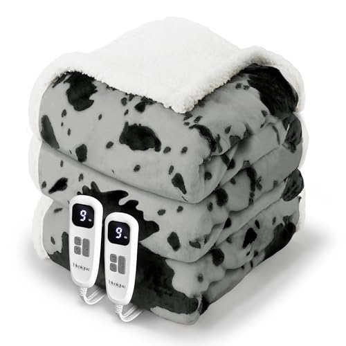 Image of Heated Blanket King Blanket - Fast Heating Electric Blanket, Soft Flannel Heated Throw with 4 Time Settings,10 Heating Settings, Warm Gifts for Women & Mom & Grandma