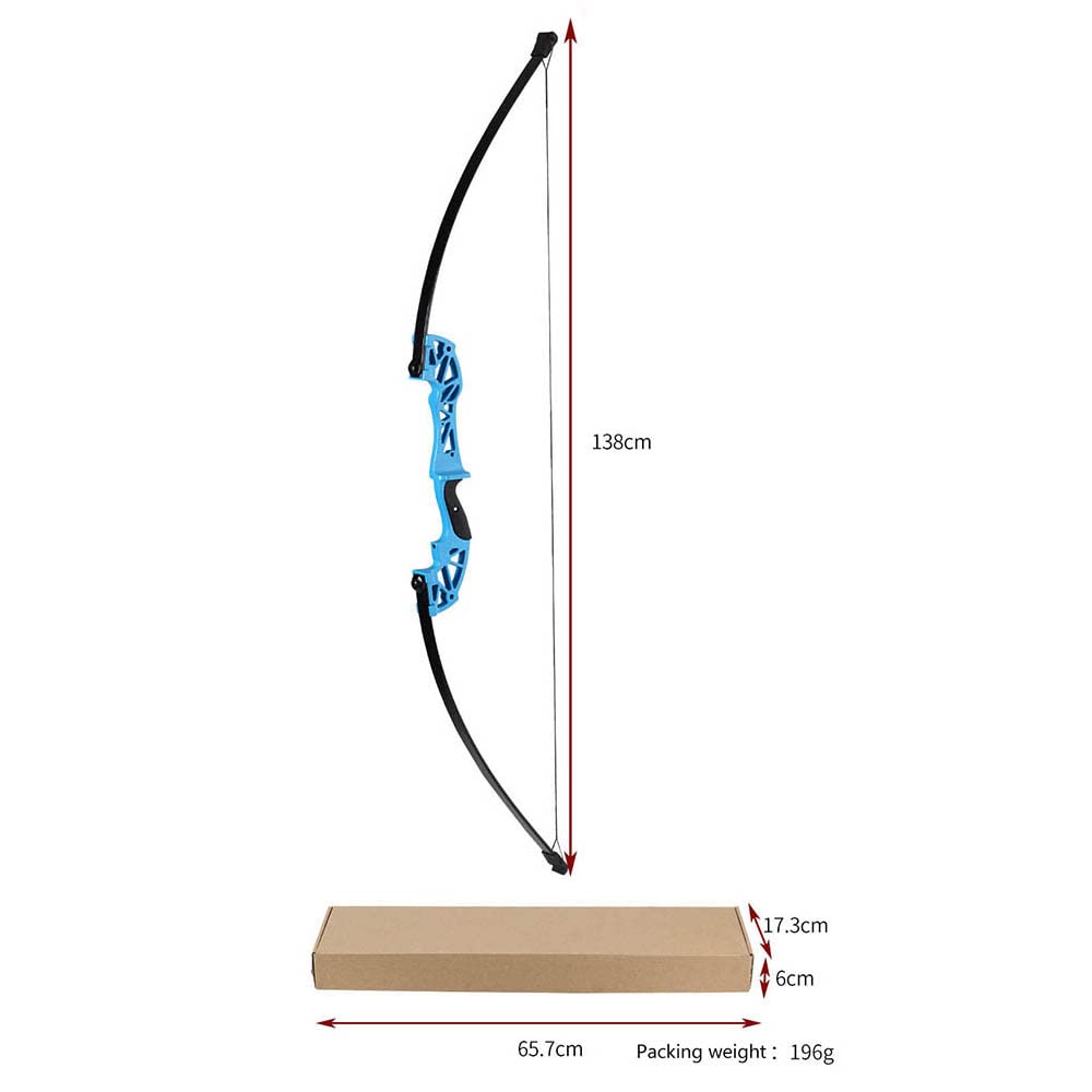 ACCMOS Arco Ricurvo, Arco a Tiro Diritto 30/40 libbre per Adulti Giovani Tiro con L'arco Metal Riser 44cm Caccia Pratica Archi (Straight Draw Black 30lbs)