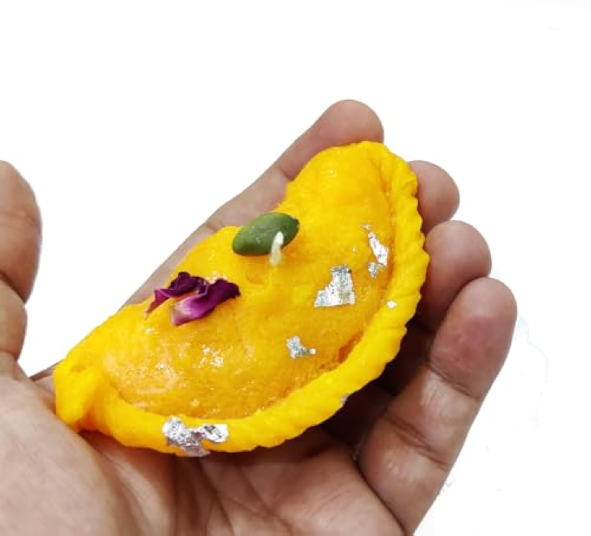 2 pc Set Diwali Decorative Gujiya Shape Soy Wax Candle