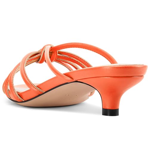 Image of TNYNFBEB Womens Sandals Mules Low Kitten Heel Open Toe Shoes Slip-on Slingback Prom Party Dress Summer 1.4 Inches Heels
