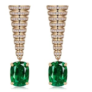 Austrian Crystal dangle Earrings for Women Purple Blue Emerald Green Square Cubic Zirconia14K Gold Plated Earrings for Mom Wife