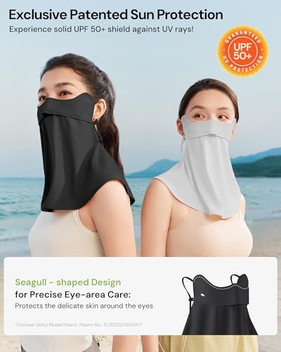 BENEUNDER UV Sun Protection Face Cover/Neck Gaiter Scarf UPF50+ Breathable Cooling for Summer Outdoor Activities Reusable2