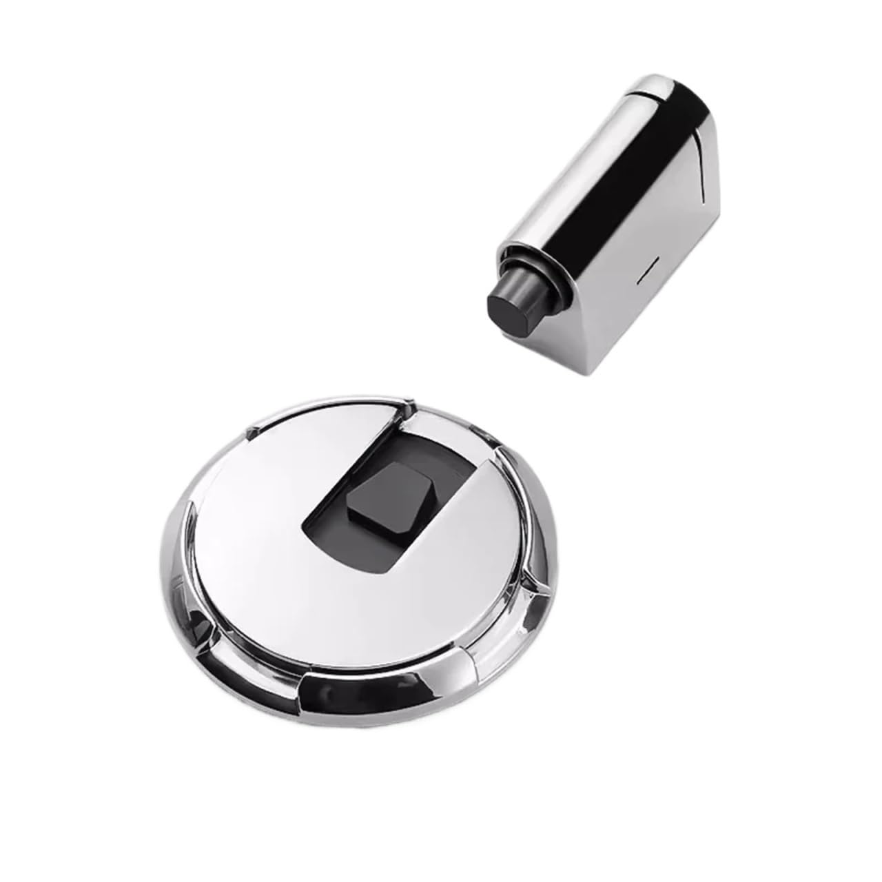 Tope de puerta sin perforación, automático for suelo, Herrajes for muebles, tapón dorado, negro y gris for a prueba viento, 2 uds para Puertas de Madera(A-Bright chromium)