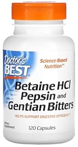 Doctorsbest Betaine HCl Pepsin Enzianbitter 120 Kapseln