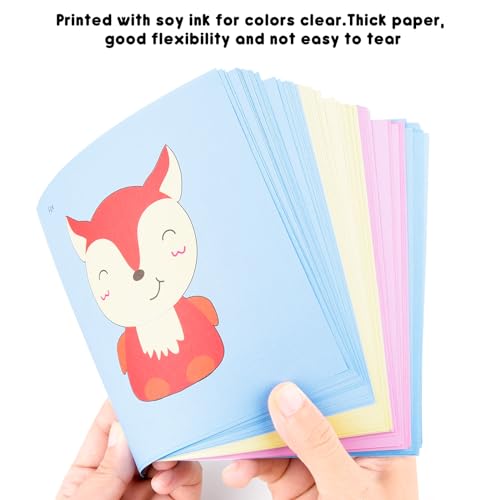 ASTARON Papier Schneide Set für Kinder inklusive 2 Kinderscheren und 100 Papier, Bastelschere Kinder für das Schneiden von Lernen, Vorschul-Lernspielzeug für Kleinkinder Basteln