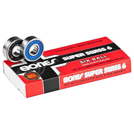 Bones Super Swiss 6 Skateboard Bearings 8 Pack