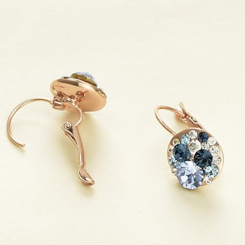 Multicolored Austrian Crystal Drop Earrings for Women 14K Gold Plated Hypoallergenic Leverback Dangle Earrings - Image 5
