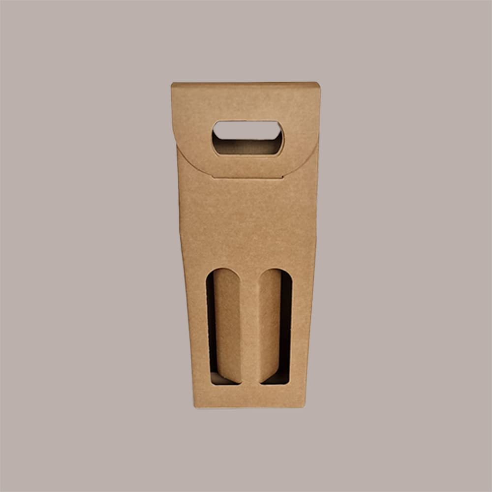 Lucgel Caja para 2 botellas de aceite o licor de 0,50 l, de papel habano liso, 130 x 65 x 335 mm de altura, 20 unidades