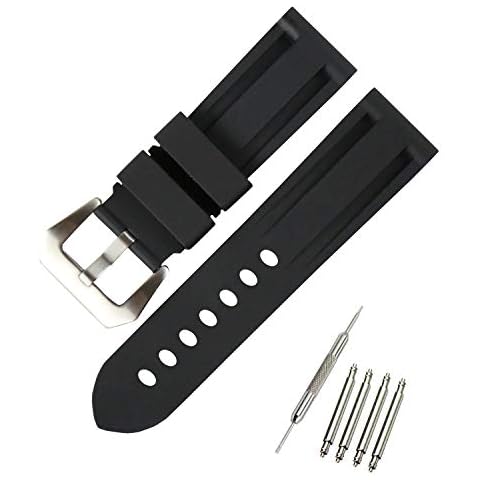 KHZBS Silicone Rubber Strap Replacement for panerai Watch Band 24mm for Men Cover