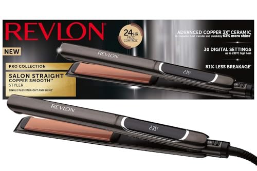 REVLON Pro Collection Salon Straight XL Copper di Revlon Piastra per capelli, 25 mm RVST2175, RVST2175UK