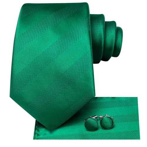 Image of Dubulle Mens Tie Set Solid Paisley Silk Striped Necktie for Men with Cufflinks Tie and Pocket Square