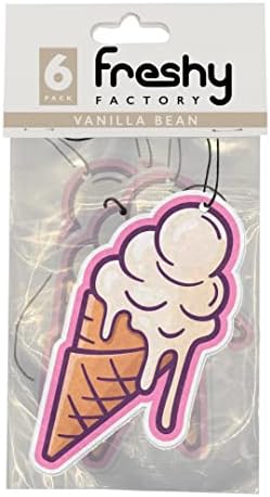 Ice Cream Car Air Freshener Vanilla Scent Freshy Factory (6 Pack)