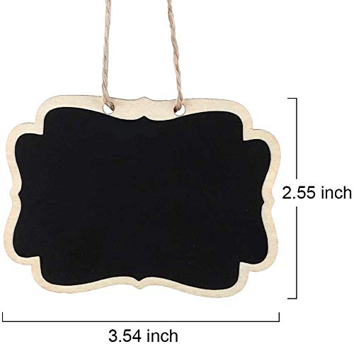 Image of CVANU 15 Pcs Mini Chalkboards Signs Hanging Rectangle Chalkboards Double Sided Blackboard Message Board Hanging Signs for Weddings, Kids Crafts C-3