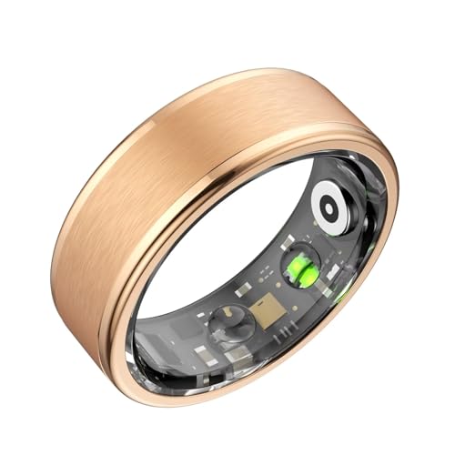 findtime Smart Ring Android Smartringe für Herren Damen IOS Pulsmesser Sport Fitness Tracker Smart Ring Smartring Fitness Ring Schlaftracker Gesundheitsring Schrittzähler Fitnesstracker Gold Schwarz