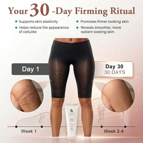 LADY B Firming Anti-Cellulite Body Lotion with Caffeine & Shea Butter – 6.8 Fl Oz Swiss Body Cream + Italian FIR Smartwear 2-in-1 Set, Invisible Shaping for Smooth Tight Skin, Clinically Tested （L/XL） — view 5